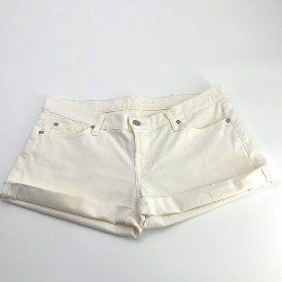 UEC 7 for all mankind off white cuffed jean shirt size 30 low rise